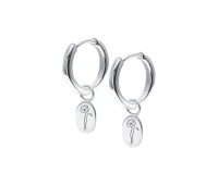 Poppy Birth Flower Silver Huggie Earring Charms HO-2714